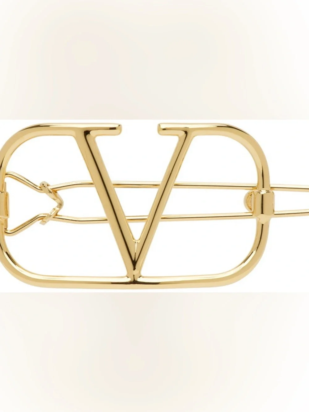 Valentino Garavani Gold V Logo Hair Clip